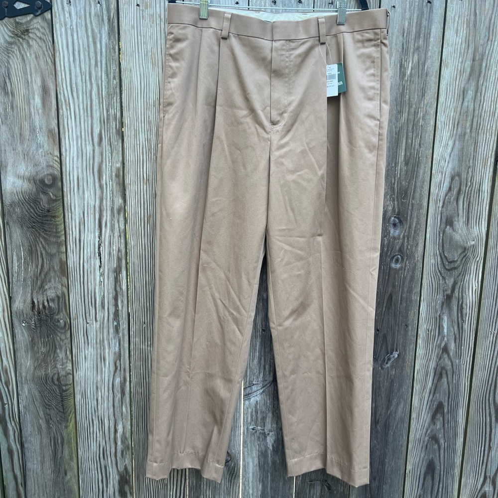 LL BEAN Dark Tan Khaki Pants Mens 36 Regular NWT NEW